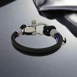 ADRIATICA Nautical Clasp & Anchor Bracelet Black Grey