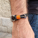 ADRIATICA Nautical Clasp & Anchor Bracelet Black Orange