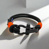 ADRIATICA Nautical Clasp & Anchor Bracelet Black Orange
