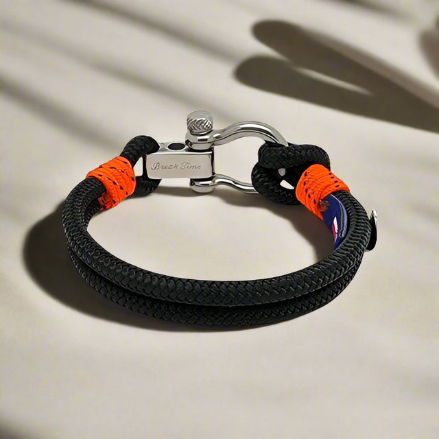 ADRIATICA Nautical Clasp & Anchor Bracelet Black Orange