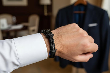 ADRIATICA Shackle & Anchor Bracelet Black