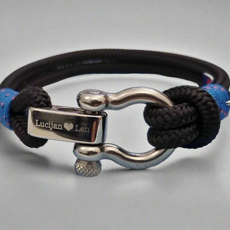 ADRIATICA Shackle & Anchor Bracelet Black Blue