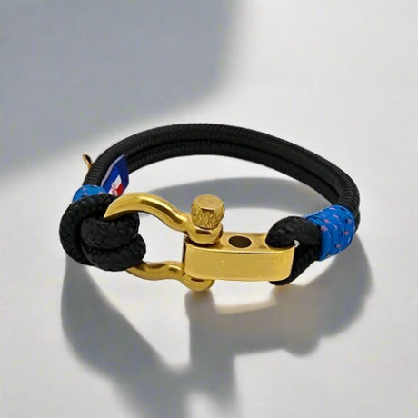 ADRIATICA Shackle & Anchor Bracelet Black Blue