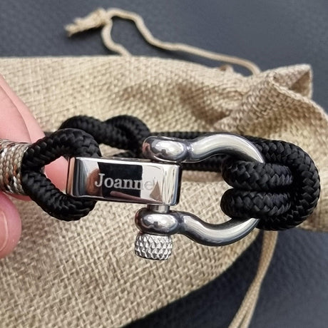 ADRIATICA Shackle & Anchor Bracelet Black Camo