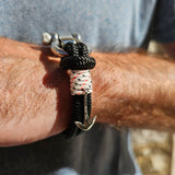 ADRIATICA Shackle & Anchor Bracelet Black White