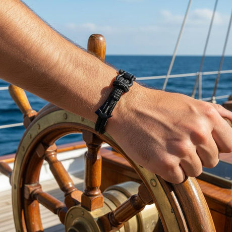 ADRIATICA Shackle & Anchor Bracelet Black