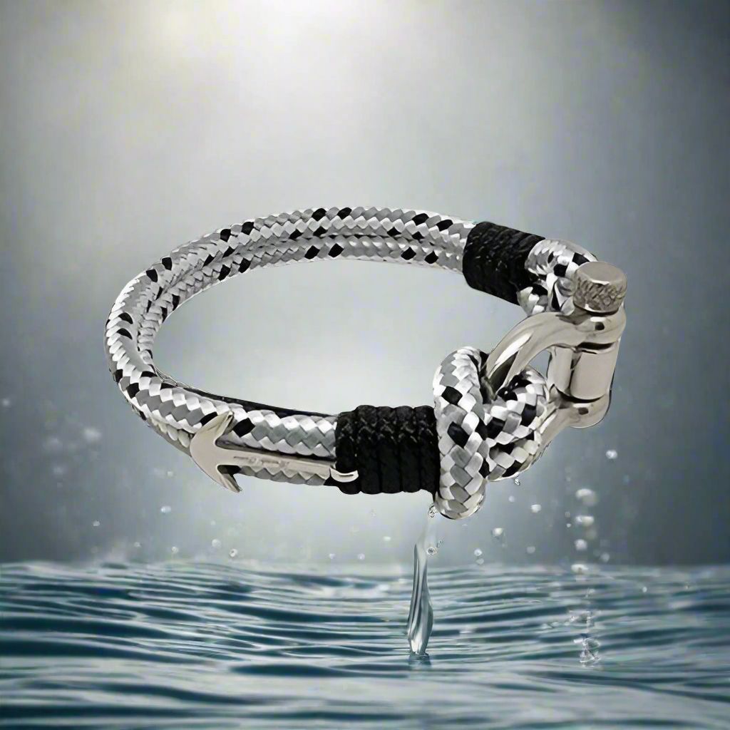 ADRIATICA Shackle & Anchor Bracelet Grey Mix