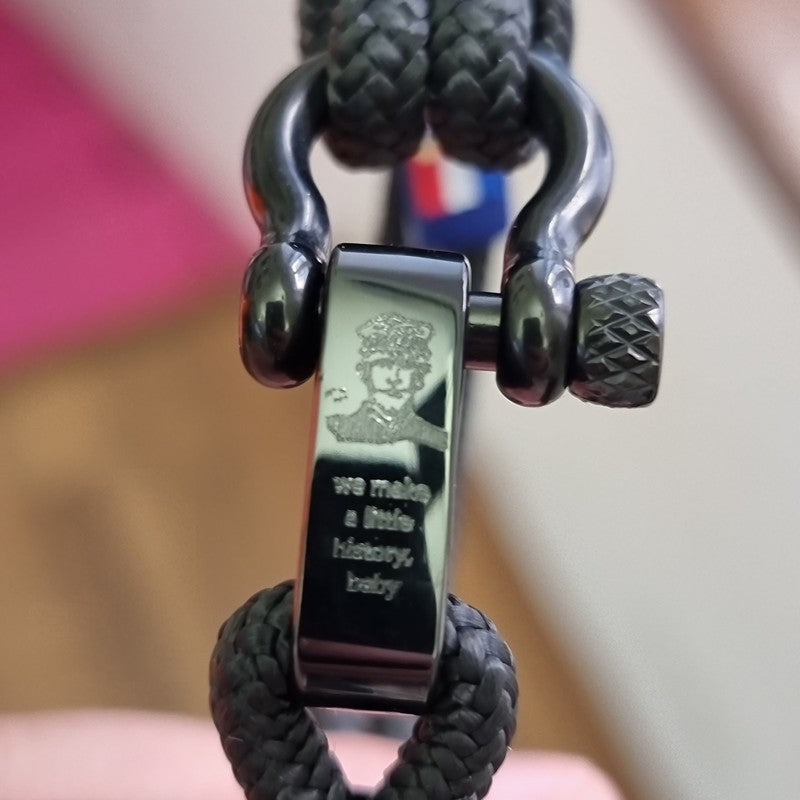 CAPTAIN 4mm Nautical Clasp Bracelet - Black