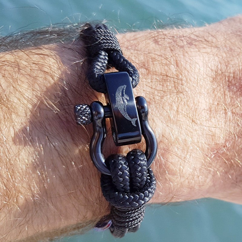 CAPTAIN 4mm Nautical Clasp Bracelet - Black