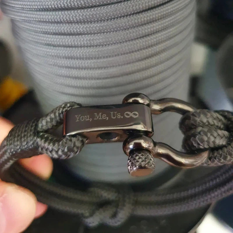 CAPTAIN 4mm Nautical Clasp Bracelet - Black