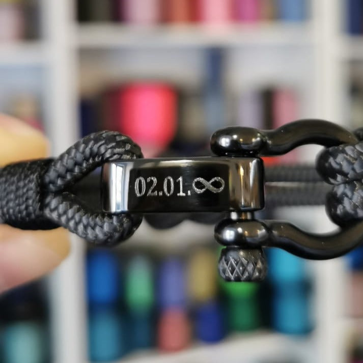 CAPTAIN 4mm Nautical Clasp Bracelet - Black