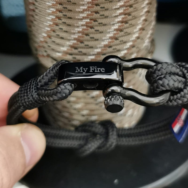 CAPTAIN 4mm Nautical Clasp Bracelet - Black