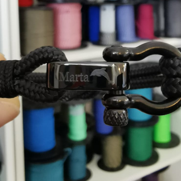CAPTAIN 4mm Nautical Clasp Bracelet - Black
