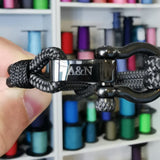 CAPTAIN 4mm Nautical Clasp Bracelet - Black