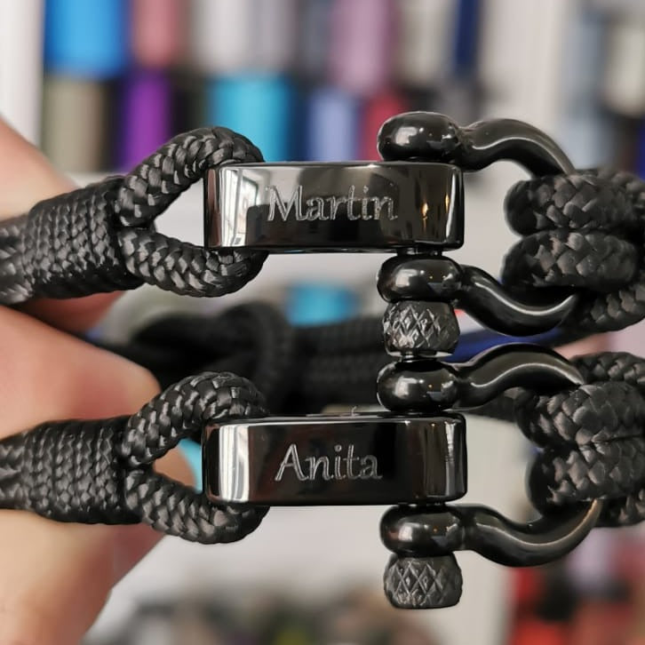 CAPTAIN 4mm Nautical Clasp Bracelet - Black