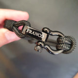 CAPTAIN 4mm Nautical Clasp Bracelet - Black