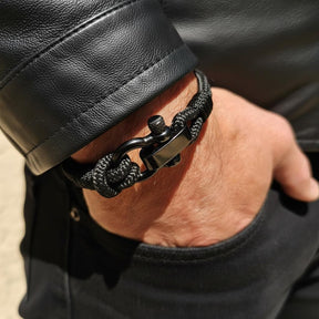 CAPTAIN 4mm Nautical Clasp Bracelet - Black