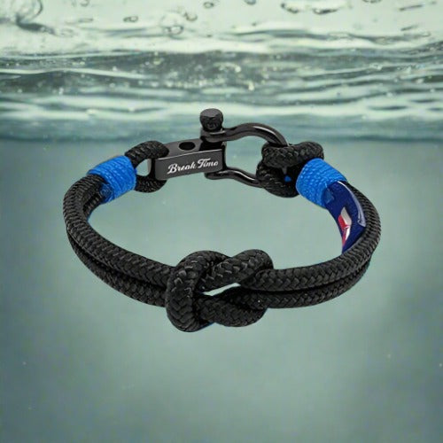 CAPTAIN 4mm Nautical Clasp Bracelet - Blue