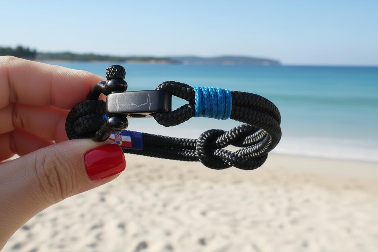 CAPTAIN 4mm Nautical Clasp Bracelet - Blue