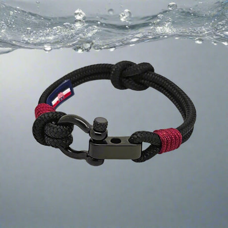 CAPTAIN 4mm Nautical Clasp Bracelet - Burgundy