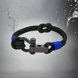 CAPTAIN 4mm Nautical Clasp Bracelet - Electric Blue