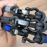 CAPTAIN 4mm Nautical Clasp Bracelet - Grey