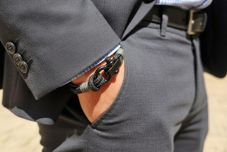 CAPTAIN 4mm Nautical Clasp Bracelet - Grey