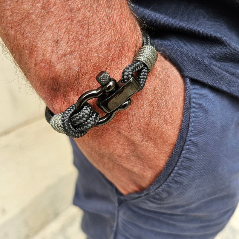 CAPTAIN 4mm Nautical Clasp Bracelet - Grey
