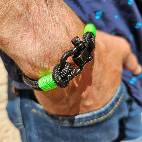 CAPTAIN 4mm Nautical Clasp Bracelet - Neon Green