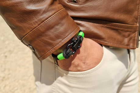 CAPTAIN 4mm Nautical Clasp Bracelet - Neon Green