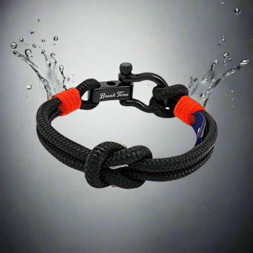 CAPTAIN 4mm Nautical Clasp Bracelet - Neon Orange