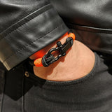 CAPTAIN 4mm Nautical Clasp Bracelet - Neon Orange