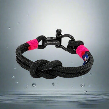 CAPTAIN 4mm Nautical Clasp Bracelet - Neon Pink