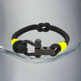CAPTAIN 4mm Nautical Clasp Bracelet - Neon Yellow