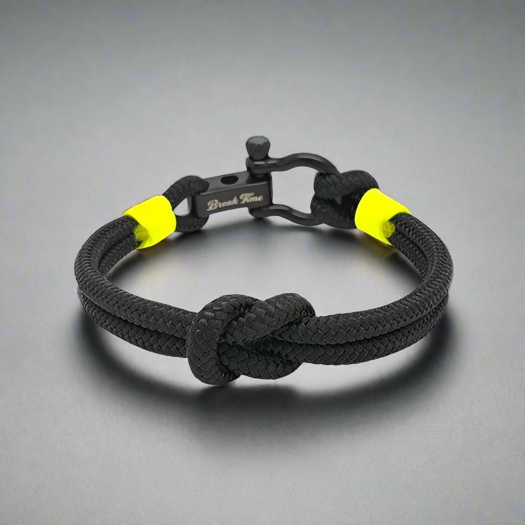 CAPTAIN 4mm Nautical Clasp Bracelet - Neon Yellow