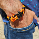 CAPTAIN 4mm Nautical Clasp Bracelet - Orange Mix