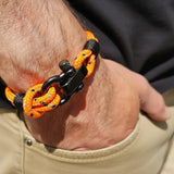 CAPTAIN 4mm Nautical Clasp Bracelet - Orange Mix