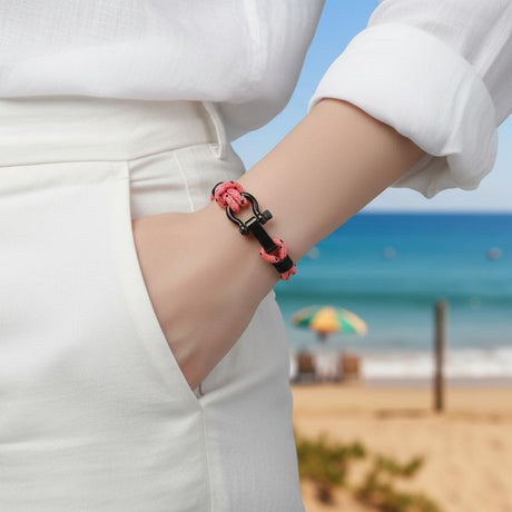 CAPTAIN 4mm Nautical Clasp Bracelet - Pink Mix