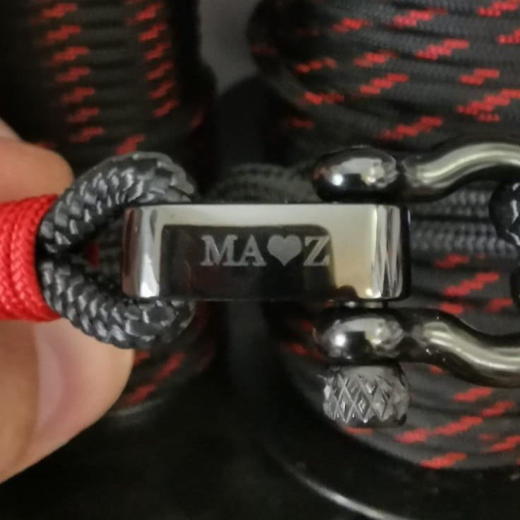 CAPTAIN 4mm Nautical Clasp Bracelet - Red