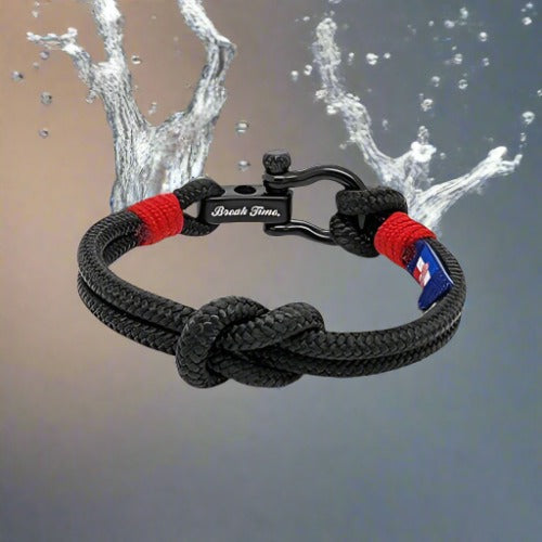 CAPTAIN 4mm Nautical Clasp Bracelet - Red