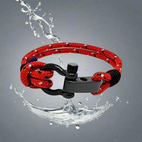 CAPTAIN 4mm Nautical Clasp Bracelet - Red Mix