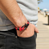 CAPTAIN 4mm Nautical Clasp Bracelet - Red Mix
