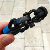 CAPTAIN Black Shackle Bracelet - Blue