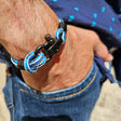 CAPTAIN Black Shackle Bracelet - Blue Mix