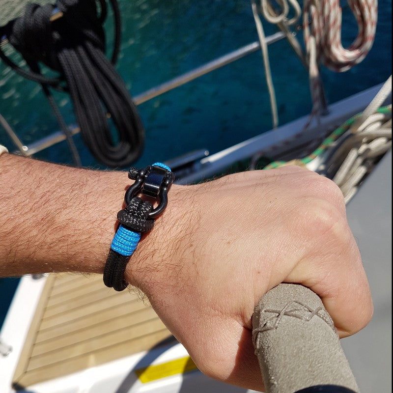 CAPTAIN Schwarz Blau Wasserbeständiges Nautisches Armband (TB11) – Break  Time