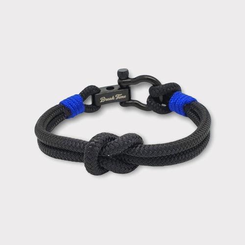 CAPTAIN Black Shackle Bracelet - Electric Blue