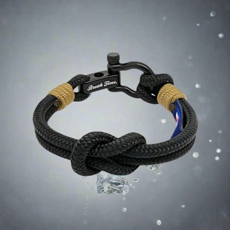 CAPTAIN Black Shackle Bracelet - Gold