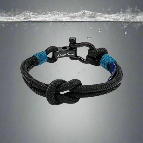 CAPTAIN Black Shackle Bracelet - Ink Blue