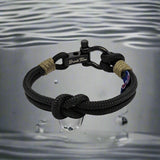CAPTAIN Black Shackle Bracelet - Khaki