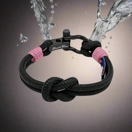 CAPTAIN Black Shackle Bracelet - Lavender Pink